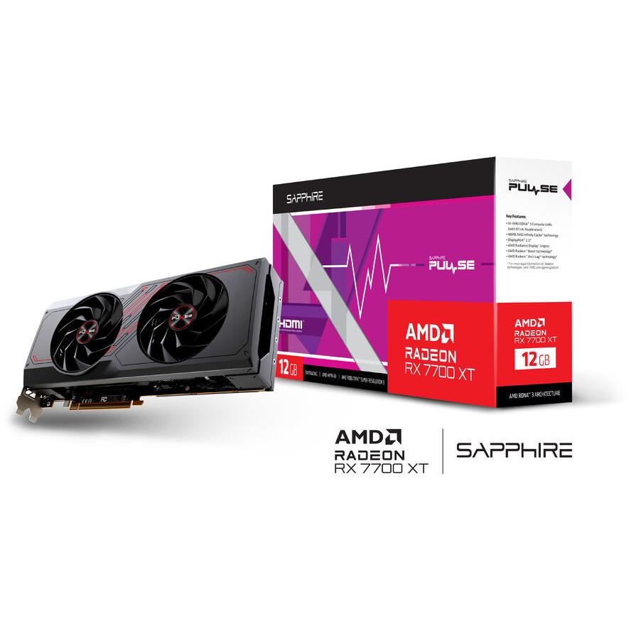 Sapphire Radeon RX7700XT Gaming Pulse 12GB GDDR6 HMDI DP - (A) - 11335-04-20G Sapphire Radeon RX7700XT Gaming Pulse 12GB GDDR6 HMDI DP - (A) - 11335-04-20G